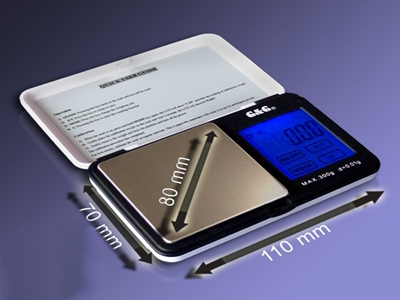 Žepna tehtnica 100g črno-bela